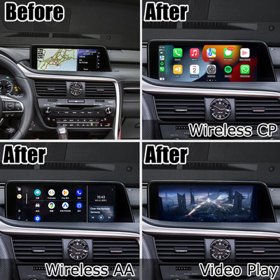 Lexus RX350 RX450h RX200t อินเตอร์เฟสการจำลองหน้าจออัตโนมัติของ Android CarPlay แบบไร้สาย