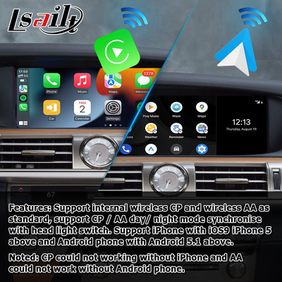 การอัพเกรด carplay แบบไร้สายสำหรับ Lexus LS600h LS460 2012-2017 12 จอแสดงผล android auto screen mirroring โดย Lsailt