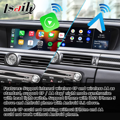 อินเตอร์เฟสอัตโนมัติ android carplay ไร้สายสำหรับ Lexus GS450h GS350 GS200t โดย Lsailt