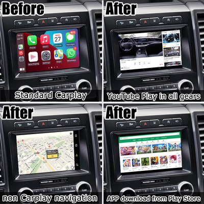 กล่อง AI อินเตอร์เฟสวิดีโอมัลติมีเดีย Android 64GB สำหรับรถยนต์ Ford SYNC3