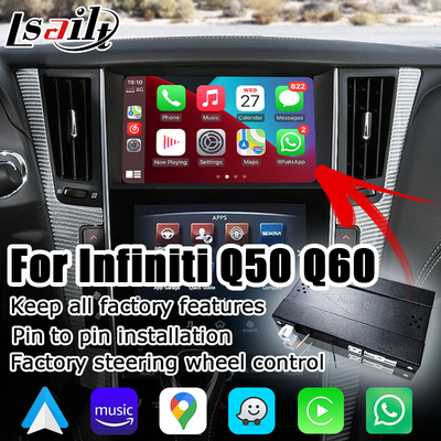 Infiniti Q50 Q60 อินเตอร์เฟสสื่อการฉายภาพหน้าจออัตโนมัติของ Android แบบไร้สาย