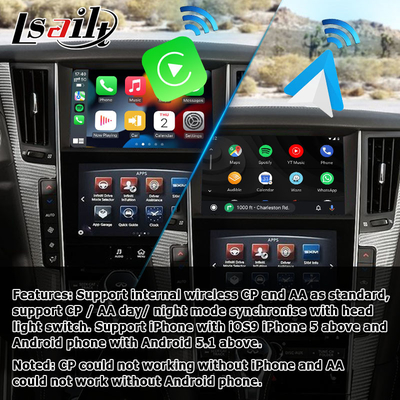Infiniti Q50 Q60 อินเตอร์เฟสสื่อการฉายภาพหน้าจออัตโนมัติของ Android แบบไร้สาย