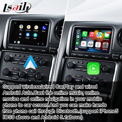 หน้าจอมัลติมีเดียรถยนต์ Lsailt สำหรับ GT-R GTR R35 พร้อม CarPlay ไร้สาย 4 + 64GB, อัปเกรดจอแสดงผล