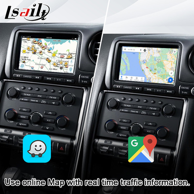 หน้าจอมัลติมีเดียรถยนต์ Lsailt สำหรับ GT-R GTR R35 พร้อม CarPlay ไร้สาย 4 + 64GB, อัปเกรดจอแสดงผล