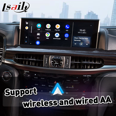 อินเตอร์เฟซการเล่นรถยนต์ Android แบบไร้สายสําหรับ Lexus LX570 LX 570 LX450D 2016-2021