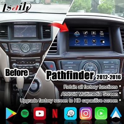 หน้าจอมัลติมีเดียในรถยนต์ CarPlay สำหรับ Nissan Pathfinder, Patrol, Armada Infiniti QX พร้อม Android Auto