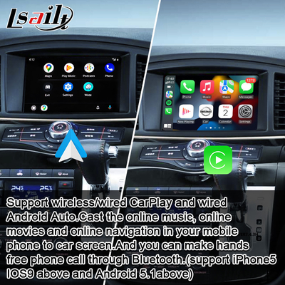 หน้าจอมัลติมีเดีย CarPlay แบบไร้สายสำหรับ Nissan Elgrand Patrol, Armada Infiniti QX พร้อมระบบนำทาง GPS, Android Auto