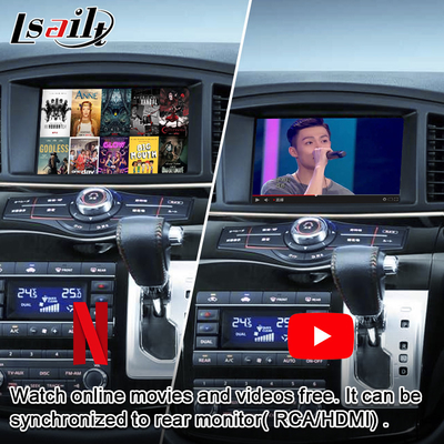 หน้าจอมัลติมีเดีย CarPlay แบบไร้สายสำหรับ Nissan Elgrand Patrol, Armada Infiniti QX พร้อมระบบนำทาง GPS, Android Auto