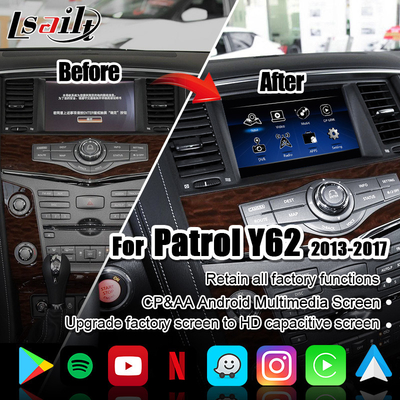 หน้าจอมัลติมีเดียรถยนต์ Lsailt สำหรับ Nissan Armada Patrol พร้อม Wireless CarPlay, YouTube, อัปเกรด Display