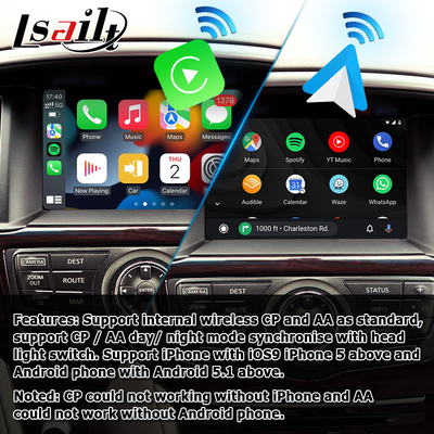 กล่องนำทางอัตโนมัติ Carplay Android แบบไร้สายสำหรับ Nissan Pathfinder R52 2017-2021