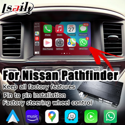 กล่องนำทางอัตโนมัติ Carplay Android แบบไร้สายสำหรับ Nissan Pathfinder R52 2017-2021
