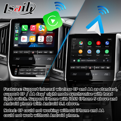 Toyota Land Cruiser LC200 OEM สไตล์ไร้สาย carplay android auto มัลติมีเดียอินเทอร์เฟซอัพเกรด