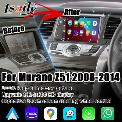 Nissan Murano Z51 Wireless Carplay Android Auto มัลติมีเดียอัพเกรดหน้าจอ HD