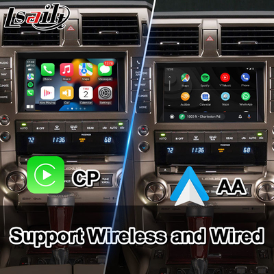 Lexus GX460 Android อินเทอร์เฟซวิดีโอมัลติมีเดียพร้อมระบบนำทาง GPS Carplay แบบไร้สาย