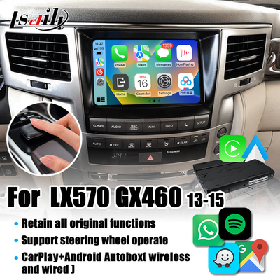 Lexus CarPlay Interface สำหรับ LX570 2013-2015 GX460 พร้อม Wireless Android Auto, Google Map