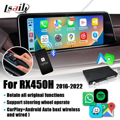 อินเทอร์เฟซ Lexus CarPlay สำหรับ RX450H 2016-2022 RX350 รองรับ Wireless Android Auto, กล้อง