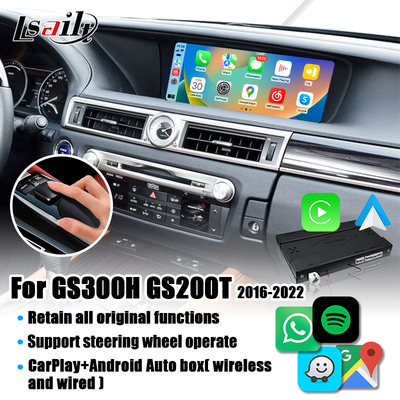 อินเตอร์เฟส CarPlay ไร้สายสำหรับ Lexus GS300h GS200t พร้อม Android Auto รองรับการควบคุมระยะไกลด้วยจอยสติ๊ก