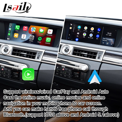 อินเตอร์เฟส CarPlay ไร้สายสำหรับ Lexus GS300h GS200t พร้อม Android Auto รองรับการควบคุมระยะไกลด้วยจอยสติ๊ก