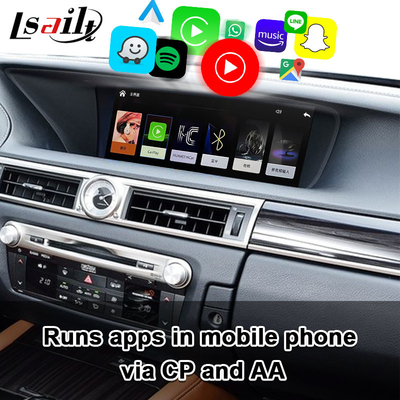 อินเตอร์เฟส CarPlay ไร้สายสำหรับ Lexus GS300h GS200t พร้อม Android Auto รองรับการควบคุมระยะไกลด้วยจอยสติ๊ก