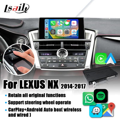 อินเตอร์เฟส CarPlay ไร้สายสำหรับ Lexus NX NX200t NX300h Android Auto, Mirror Link, HiCar, CarLife