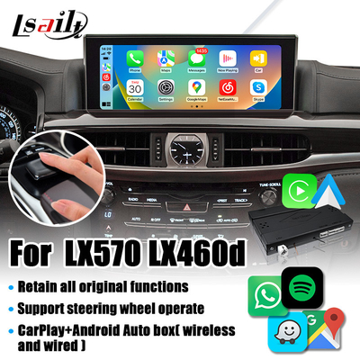 ตัวถอดรหัส CarPlay ไร้สายสำหรับ Lexus LX LX570 LX460d 2017-2022 Revese Camera Video Interface