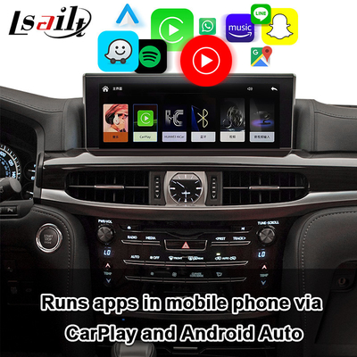 ตัวถอดรหัส CarPlay ไร้สายสำหรับ Lexus LX LX570 LX460d 2017-2022 Revese Camera Video Interface