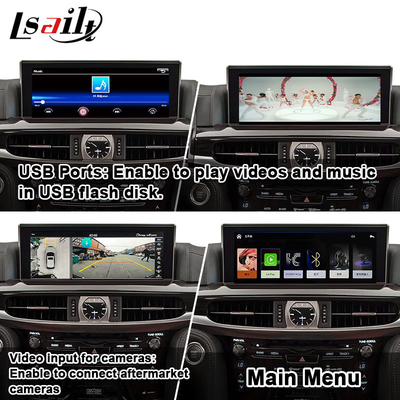 ตัวถอดรหัส CarPlay ไร้สายสำหรับ Lexus LX LX570 LX460d 2017-2022 Revese Camera Video Interface