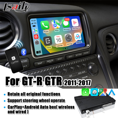 อินเตอร์เฟส Carplay สำหรับ Nissan GT-R GTR R35 2008-2017 ระบบ Android Auto ไร้สายในตัว, Mirror Link