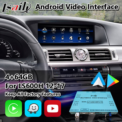 Lsailt Android อินเทอร์เฟซวิดีโอมัลติมีเดียสำหรับ Lexus LS 600H 460 460L AWD F Sport 2012-2017