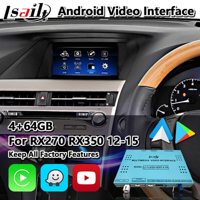 Lsailt Android Carplay อินเทอร์เฟซวิดีโอสำหรับ Lexus RX270 RX350 RX450h RX เมาส์ควบคุม 2012-2015