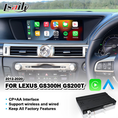 อินเตอร์เฟซการเล่นรถยนต์แบบ Android แบบไร้สายสําหรับ Lexus GS300h GS200t GS350 GS450h GSF GS L10 2016-2020