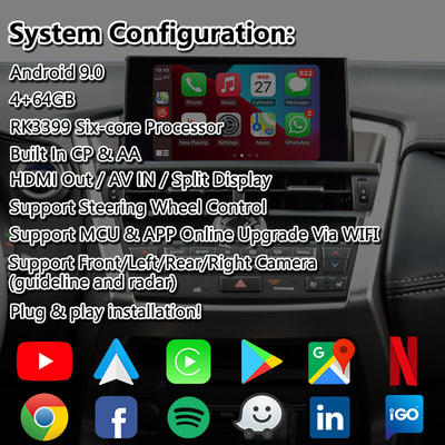 Lsailt Android Multimedia Video Interface สําหรับ Lexus NX300h NX200t NX F-Sport การควบคุมทัชพาด 2014-2017