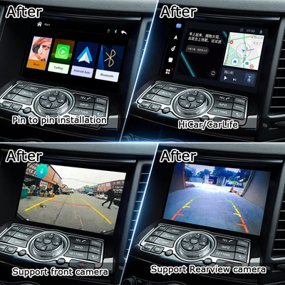 Lsailt CarPlay Interface สําหรับ Infiniti QX70 FX50 FX35 FX37 2011-2018 แอนดรอยด์ ออโต้ ดีโคเดอร์ การติดตั้ง Pin to Pin