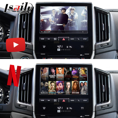 CarPlay แอนดรอยด์ มัลติมีเดีย อินเตอร์เฟซวีดีโอกับ YouTube, NetFlix, YouTube, Google Map สําหรับ Land Cruiser LC200