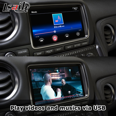 อินเตอร์เฟซ CarPlay แบบไร้สายสําหรับ GT-R GTR R35 2011-2017 รวม Android Auto, GPS Navigation, กล้องหลัง