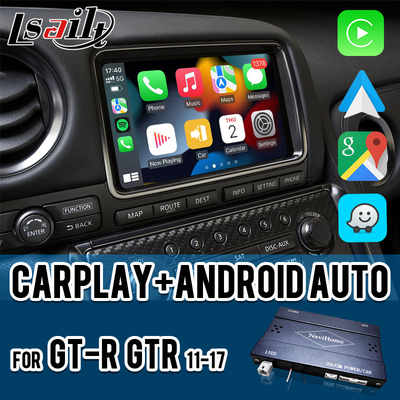 อินเตอร์เฟซ CarPlay แบบไร้สายสําหรับ GT-R GTR R35 2011-2017 รวม Android Auto, GPS Navigation, กล้องหลัง