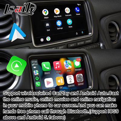 อินเตอร์เฟซ CarPlay แบบไร้สายสําหรับ GT-R GTR R35 2011-2017 รวม Android Auto, GPS Navigation, กล้องหลัง