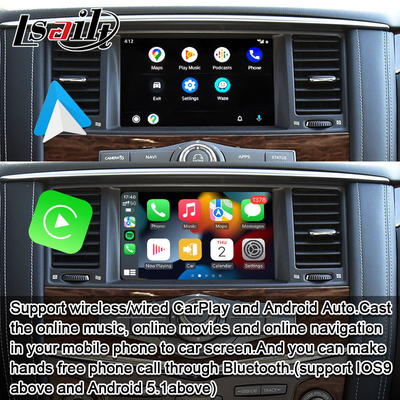 อินเตอร์เฟซ Pin to Pin CarPlay สําหรับ Nissan Patrol Y62, Pathfinder, Armada รวม Android Auto, แผนที่ Google, Waze