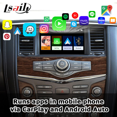 อินเตอร์เฟซ Pin to Pin CarPlay สําหรับ Nissan Patrol Y62, Pathfinder, Armada รวม Android Auto, แผนที่ Google, Waze