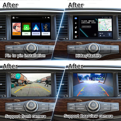 อินเตอร์เฟซ Pin to Pin CarPlay สําหรับ Nissan Patrol Y62, Pathfinder, Armada รวม Android Auto, แผนที่ Google, Waze