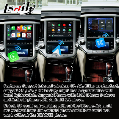 8+128GB Toyota Crown อินทรอยด์ Carplay อินเตอร์เฟซรุ่นที่ 14 AWS214 GWS215 S210 โดย Qualcomm