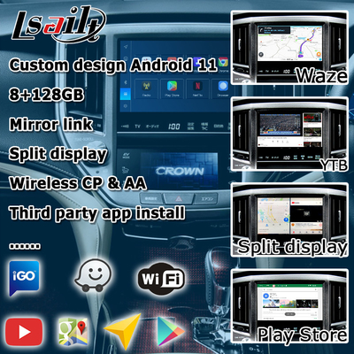 8+128GB Toyota Crown อินทรอยด์ Carplay อินเตอร์เฟซรุ่นที่ 14 AWS214 GWS215 S210 โดย Qualcomm