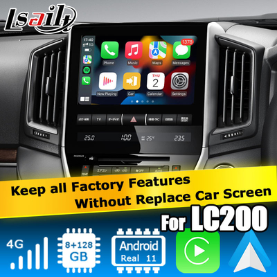 โตโยต้า แลนด์ครูเซอร์ LC200 อินเตอร์เฟซวีดีโอ Android 8+128GB โดย Qualcomm พร้อม Carplay Android auto
