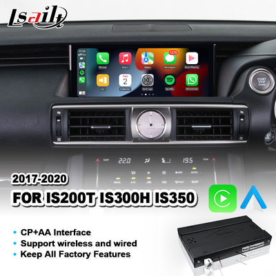 อินเตอร์เฟซการเล่นรถยนต์แบบไร้สาย Android สําหรับ Lexus IS200T IS300H IS350 F Sport IS 200T การควบคุมหนู 2017-2020
