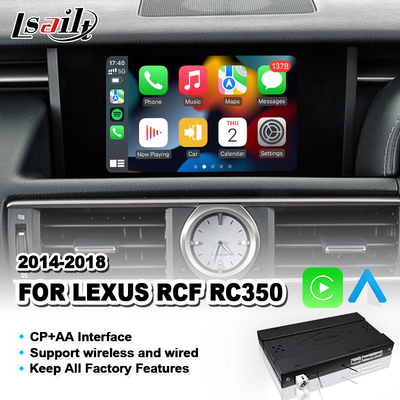 อินเตอร์เฟซการเล่นรถยนต์แบบไร้สาย Android สําหรับ Lexus RC 350 300h 200t 300 AWD F Sport 2014-2018