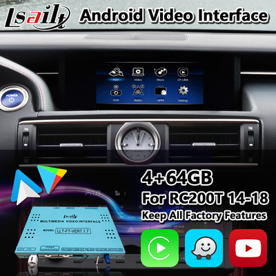 Lsailt Android Car Video Interface สําหรับ Lexus RC200t RC300h RC350 RCF RC300 F-Sport RC 2014-2018