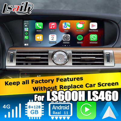 Lexus LS460L LS600hL แอนดรอยด์ 11 carplay ฐานอินเตอร์เฟซวีดีโอบน Qualcomm 8+128GB