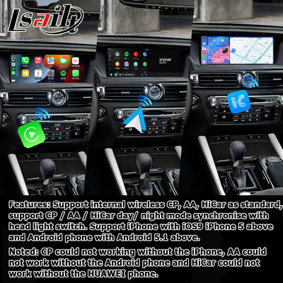 Lexus GS450h GS350 GS200t GS300h GSF อินทรอยด์ คาร์เพลย์ อินเตอร์เฟซวีดีโอ 8+128GB ฐาน Qualcomm