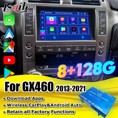8+128GB แอนดรอยด์ 11 Lexus Video Interface สําหรับ GX460 2014-2021 รวมการเล่น CarPlay แบบไร้สาย, แอนดรอยด์ ออโต้
