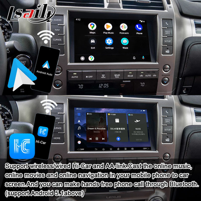 8+128GB แอนดรอยด์ 11 Lexus Video Interface สําหรับ GX460 2014-2021 รวมการเล่น CarPlay แบบไร้สาย, แอนดรอยด์ ออโต้